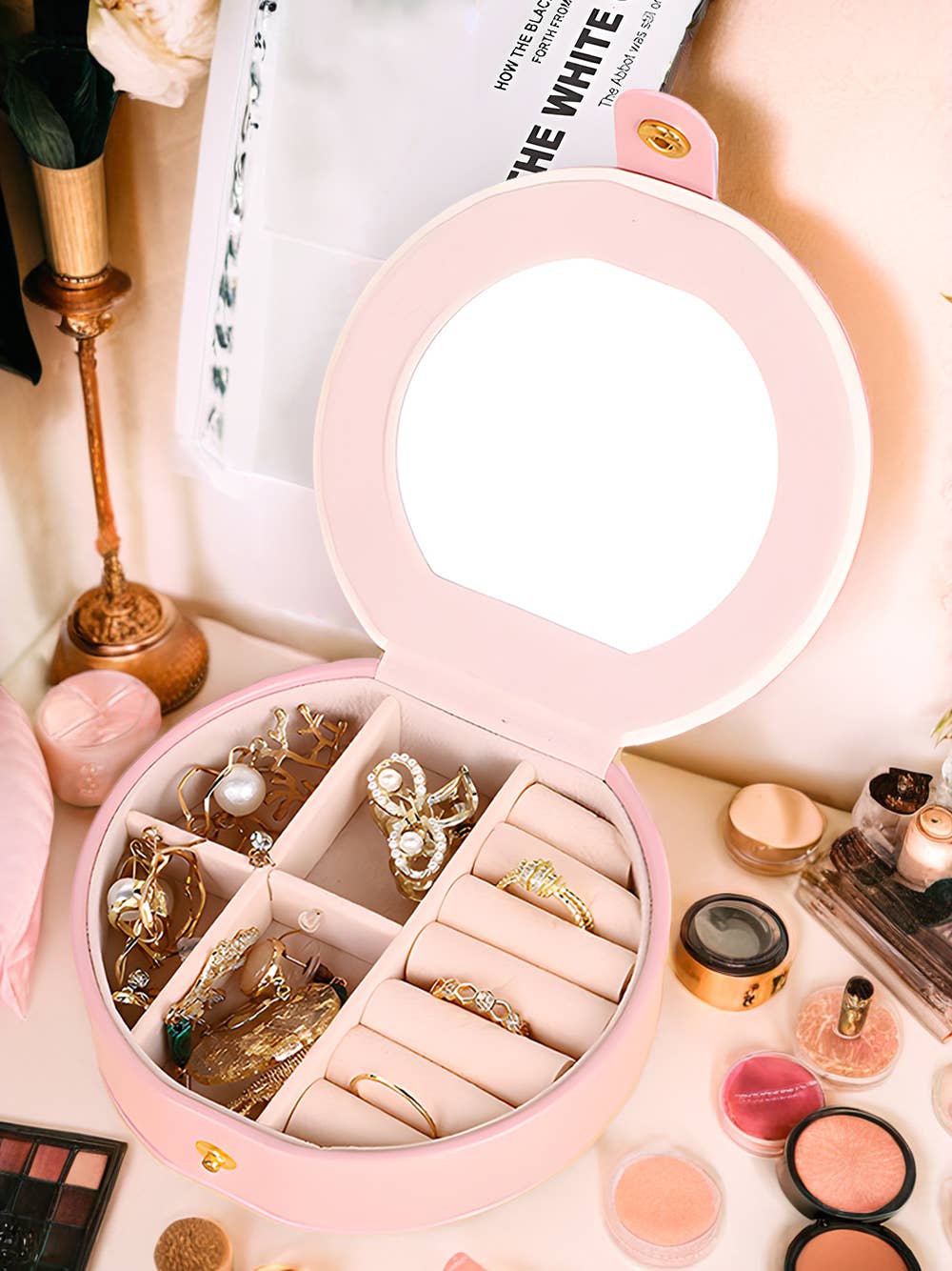 Jewelry Organizer Cases with Mirror